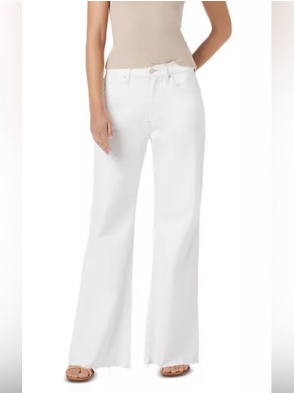 Hudson Jodie Flared Leg Raw Hem Jeans White Size 26 NWT